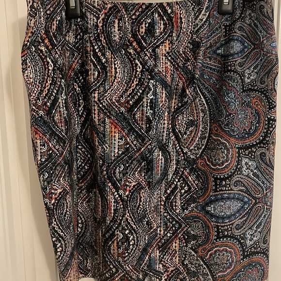 J. Jill Mod Paisley Jacobean Print Ponte Pencil Skirt women’s size 1X - Picture 6 of 7
